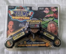 New Vintage 1999 WCW Electronic Thumb Wrestling Game "GOLDBERG & KEVIN NASH" WWF