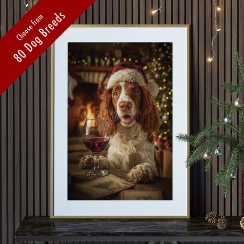 Funny dog christmas - christmas, wall
