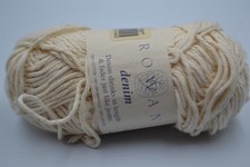 Rare Rowan Denim yarn 100% pure cotton shade 324 Ecru 50g discontinued