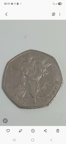 50p coin soldier carrying - coin,,