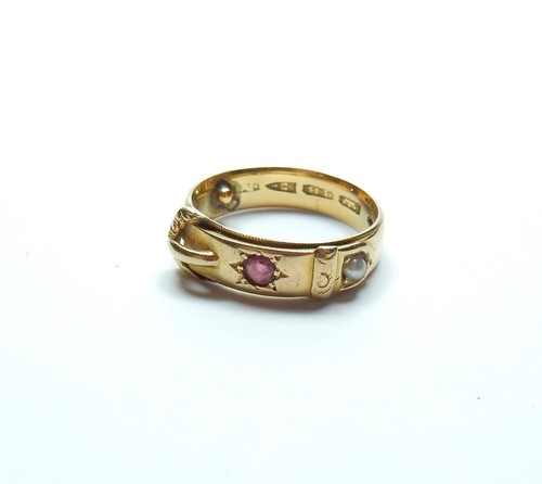 Ruby and pearl antique - antique, ring