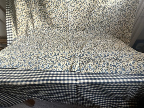 Vintage fabric blue floral - fabric,,