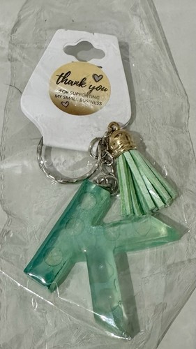 Resin letter keyring handmade - letter,