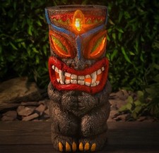 Solar Powered Tiki Statue With