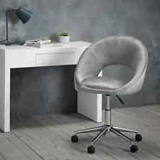 Grey Velvet Office Chair on castors Cushioned Brand New Free Delivery Luxury