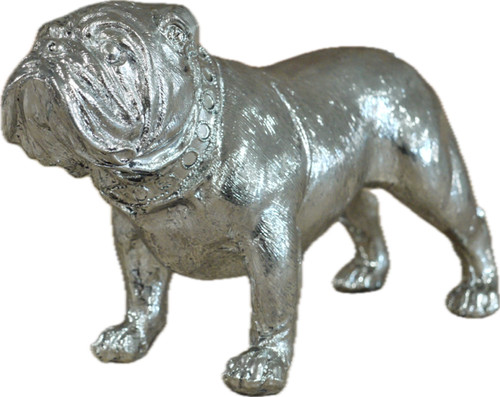 Silver bulldog resin - bulldog,