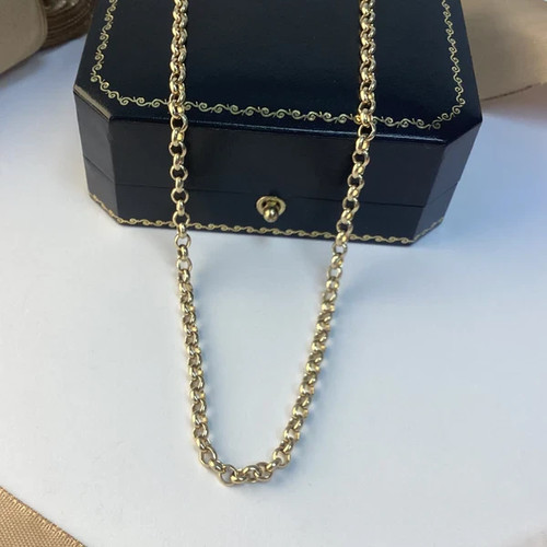 9ct yellow gold belcher - 9ct, chain