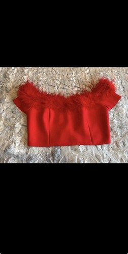 Boohoo feather bandage corset