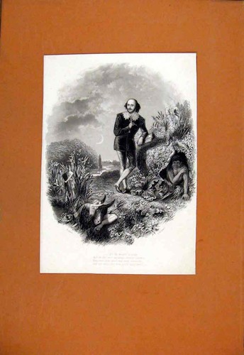 Original old antique print - original,
