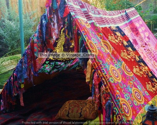 Indian vintage silk sari multi - vintage,