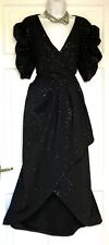 QUIZ BLACK GOTHIC SILVER GLITTERS MIDI OCCASION PARTY DRESS SIZE 18
