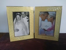 Solid Metal Double 4" x 6" Picture Frame Hallmark Wedding/Anniv Photo Holder 
