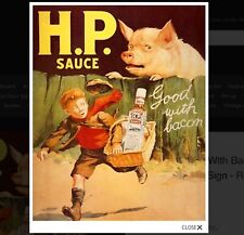 HP Sauce Ad Metal sign, HP Sauce Plaque, HP Sauce Sign
