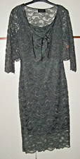 Principles Silver / Grey Lace Pencil Dress & Bollero outfit Women's UK 10 Petite