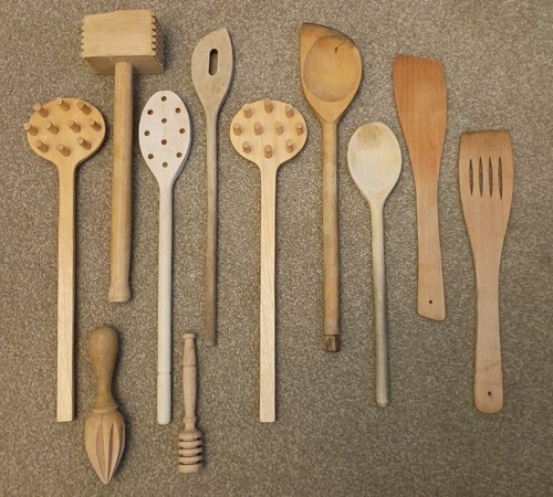 Vintage wooden spoons - wooden,