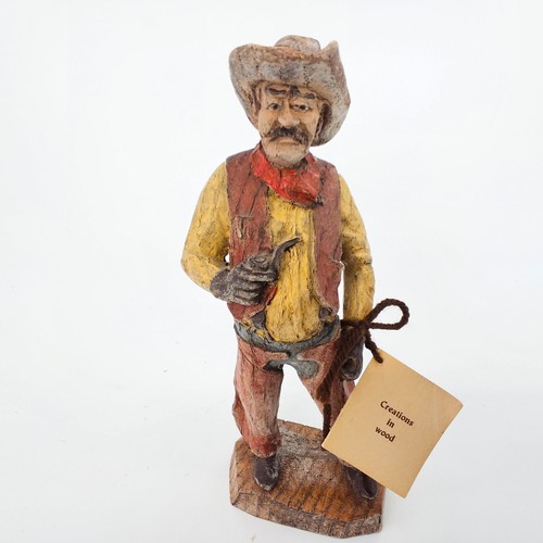 Vintage cowboy smoking pipe - vintage,
