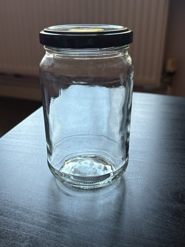 Empty glass jam jars with - glass,