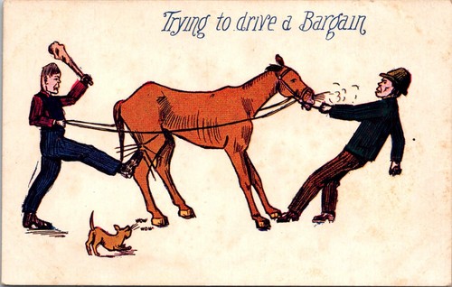 Trying drive bargain man - a,