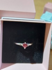 Pandora Sterling Silver Pink Heart Ring Size 56 Vgc