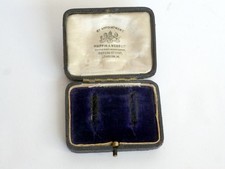 Vintage Antique Maroon Ear Rings Ring Jewellery Box Mappin & Webb, Oxford Street
