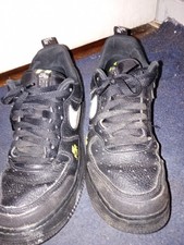 Mens Nike Air Force 1 Black Lace Up Trainers Size UK 7 Eu 41 Excellent Condition