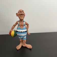 Novelty Caricature Man in an Old Fashion Swimsuit Bathing Beauty Ornament Gift