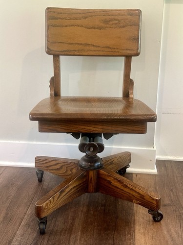 Vintage oak swivel banker - swivel, banker’s