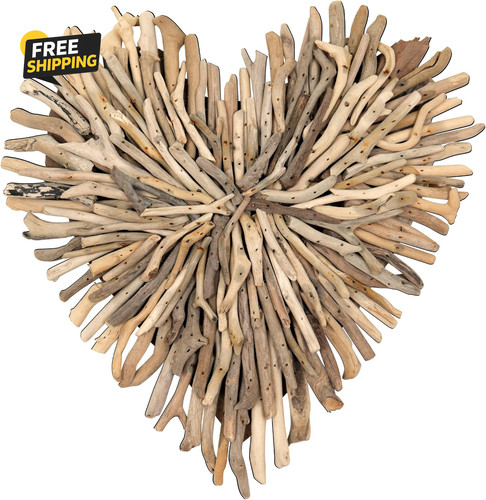 Driftwood heart shaped - heart, wall
