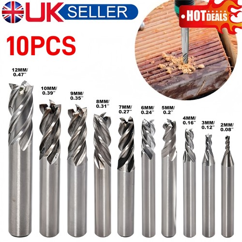 10x slot flute end mill - 10x,