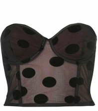 TOPSHOP BLACK PURPLE POLKA DOT