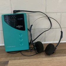 Saisho BBF7 Personal Stereo Extra Bass AM FM Radio & Tape Player Turquoise Blue