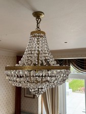 Crystal Chandeliers (Pair) - gold plate & genuine Swarovski crystal, bag drop