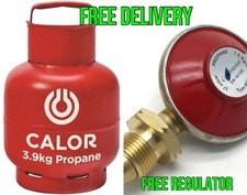 Full Calor 3.9kg Propane Gas Bottle - Free UK Delivery, Regulator Included