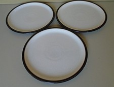 DENBY EVERYDAY BLACK PEPPER SALAD LUNCHEON PLATES X 3 9" 23cm VGC FIRST QUALITY