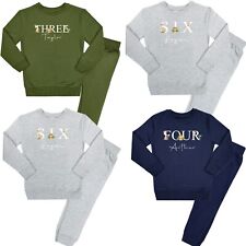 Personalised Boys Girls Tracksuit Animal Safari Tracksuit Loungewear Sweatshirt