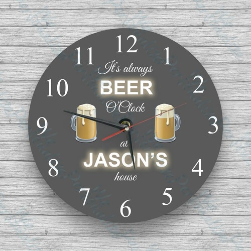 Personalised glass wall clock - glass,