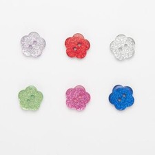 10 x Small Tiny Glitter Flower