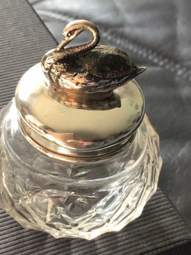 Swan silver antique pin - silver,