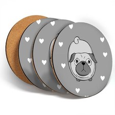 4 x Coasters  - BW - Adorable