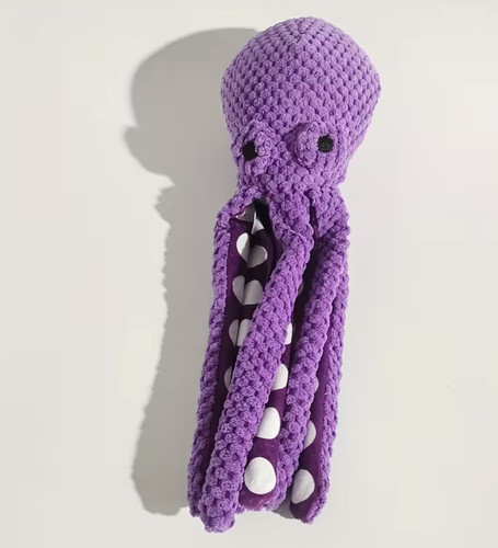 Dog teddy squeaky octopus toy - teddy,