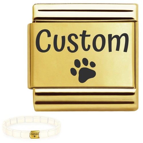 Golden personalised charm - golden,