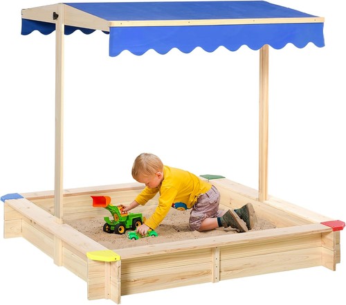Outsunny sandpit kids - kids, wooden