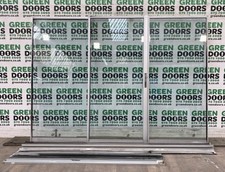 USED ALUMINIUM PATIO DOORS SLIDING EXTERNAL SILVER DOUBLE GLAZED 3 PANES GREY