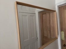 Large Oak Framed Mirror Mid