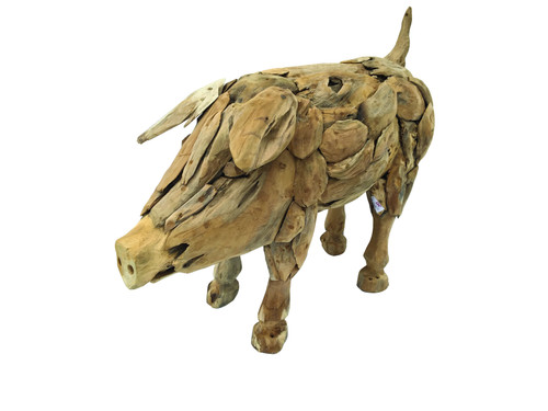 Teak root baby pig garden - teak,