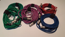Mic Leads XLR to XLR 6m X 6. Assorted Colours.