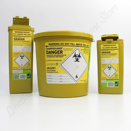 Yellow sharps bins - sharps, insulin