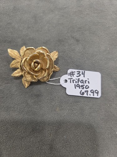 Vintage signed trifari gold - vintage,