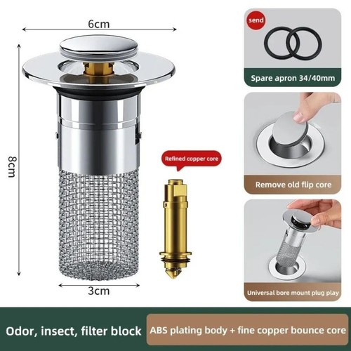 Bathroom sink plug stopper pop - plug,