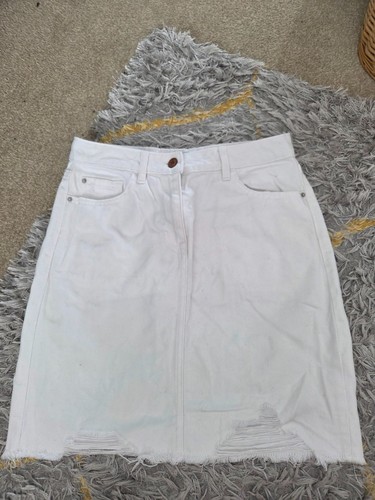 White denim skirt next - white,